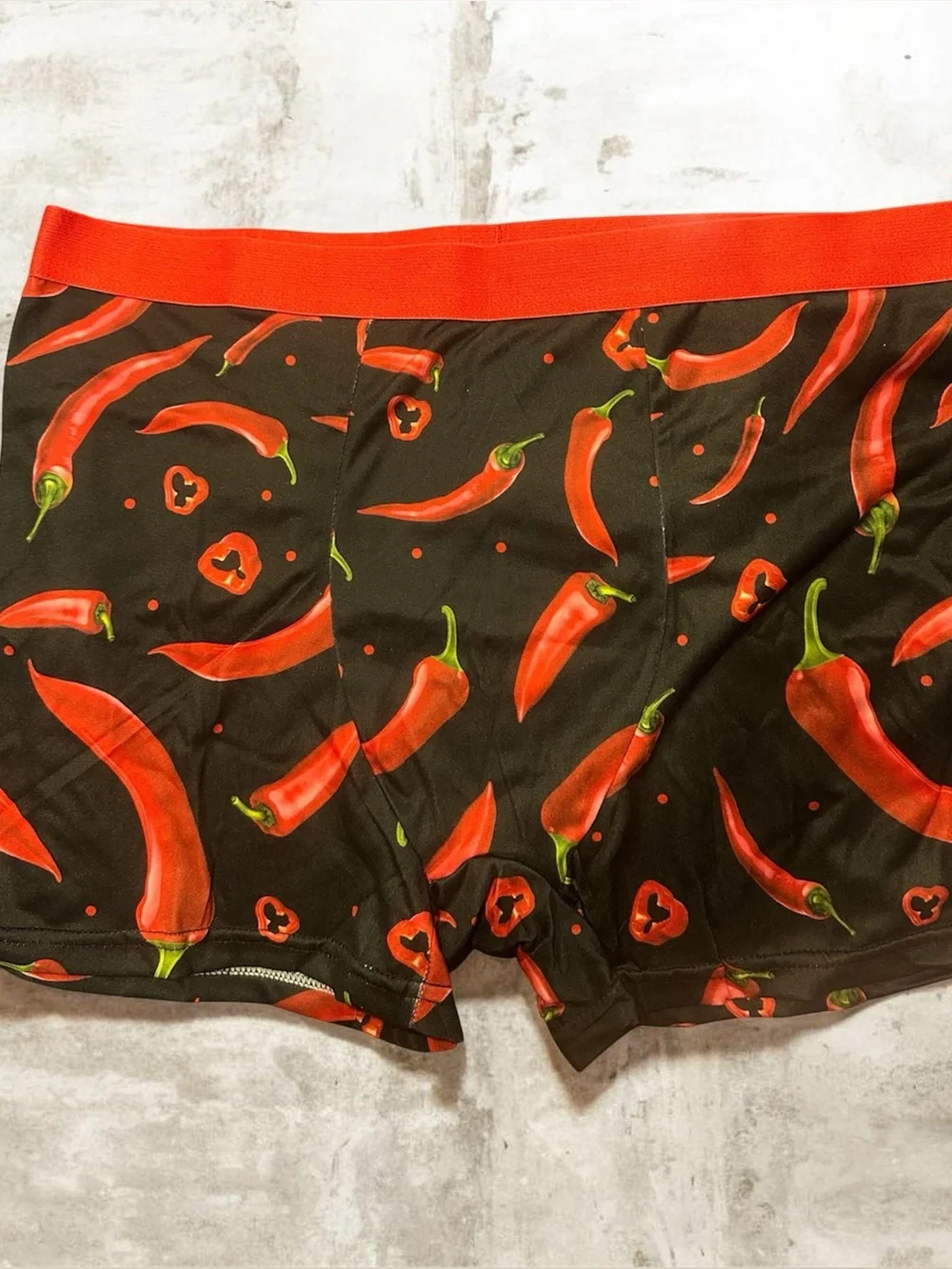 Red Chili Print Men’s Boxer Briefs - Undetermined Brand
